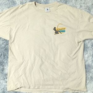 The Duck Company 2X Tan Short Sleeve Tee with Fishing Graphic Design